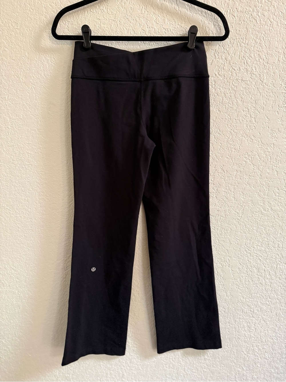 lululemon athletica Black Boot-Cut Yoga Pants With Foldover Waistband